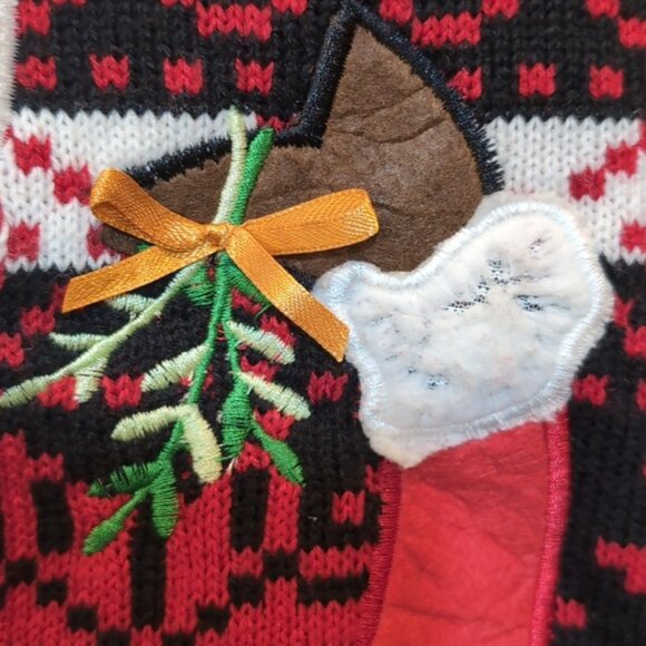 Ugly Christmas Sweater Fleece Llama Holiday Party Funny Drink Holder Pocket Knit - Picture 7 of 13